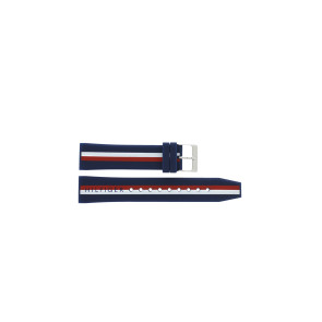 Uhrenarmband Tommy Hilfiger TH.306.1.47.2888 / TH679302558 / 2558 Leder/Kunststoff Blau 20mm
