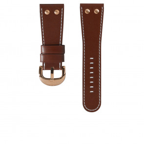 TW Steel Uhrenarmband TWB84 Leder Braun 30mm + weiße nähte