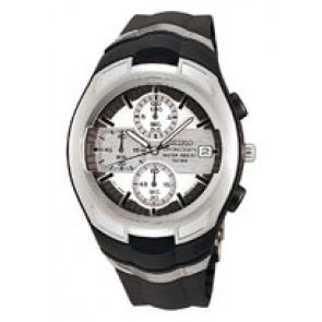 Uhrenarmband Seiko V657-6120 Silikon Schwarz 18mm