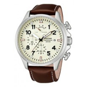 Uhrenarmband Pulsar VD50-X019 / PS6063X1 / PP146X Leder Braun 20mm