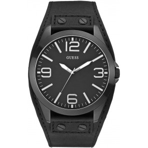 Uhrenarmband Guess W0181G2 Leder Schwarz 24mm
