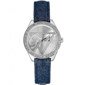 Uhrenarmband Guess W0456L1 Leder/Textil Blau 16mm