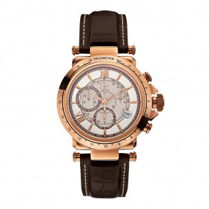 Guess Uhrenarmband X44001G1 / A60005G1/08 Leder Dunkelbraun 21mm + weiße nähte