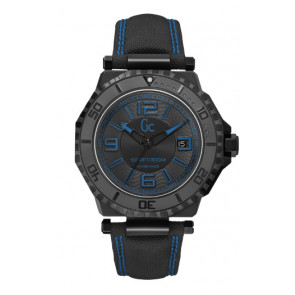 Guess Uhrenarmband X79012G2S  Leder Blau + weiße nähte