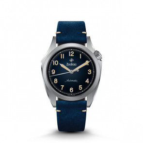 Uhrenarmband Zodiac ZO9709 Leder Blau 20mm