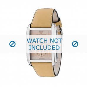 Armani Uhrenarmband AR-4202 Leder Creme weiß 26mm 