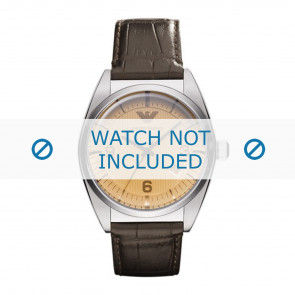 Uhrenarmband Armani AR0394 / AR0395 Leder Braun 22mm