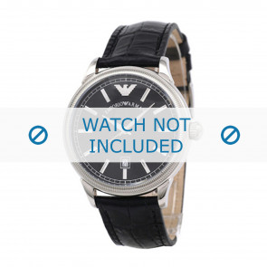 Uhrenarmband Armani AR0539 Leder Schwarz 21mm
