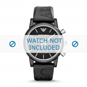 Uhrenarmband Armani AR1053 Silikon Schwarz 20mm