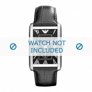 Uhrenarmband Armani AR1604 Leder Schwarz 23mm