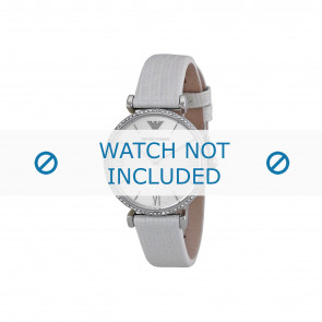 Armani Uhrenarmband AR1680 Leder Weiss 14mm