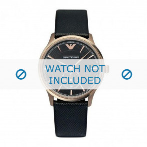 Uhrenarmband Armani AR1798 Leder Schwarz 20mm