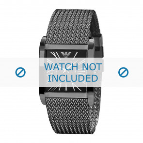 Armani Uhrenarmband AR2028 Metall Schwarz 28mm
