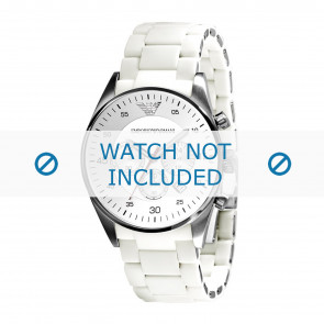 Armani Uhrenarmband AR5859 Silikon Weiss 23mm