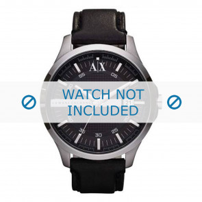 Uhrenarmband Armani AX2101 Leder Schwarz 22mm