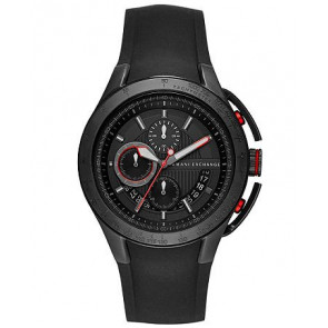 Uhrenarmband Armani Exchange AX1401 Kautschuk Schwarz 19mm