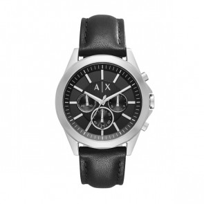 Armani Exchange Uhrenarmband AX2604 Leder Schwarz 22mm + schwarzen nähte