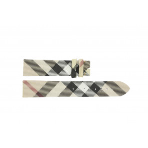 Uhrenarmband Burberry BU9022 / Antima 7177839 - PVC Watch Band Leder Cremeweiß 20mm