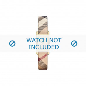 Uhrenarmband Burberry BU9509 / BU9508 Leder Cremeweiß / Beige 14mm