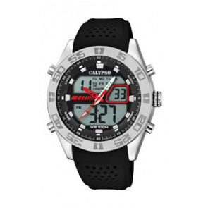 Uhrenarmband Calypso K5774 / 4 Silikon Schwarz 24mm