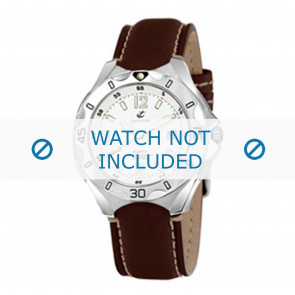 Calypso Uhrenarmband K5154-2 Leder Braun 21mm + weiße nähte
