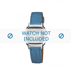 Uhrenarmband Casio LA670WEL-2A2EF / LA670WEL-2A2 Leder Blau 13mm
