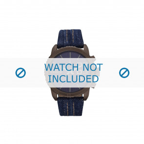 Diesel Uhrenarmband DZ5354 Leder Blau 22mm + braunen nähte