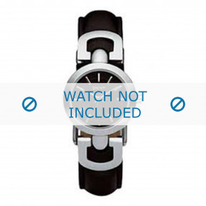 DKNY Uhrenarmband NY4951 Leder Schwarz 15mm + schwarzen nähte