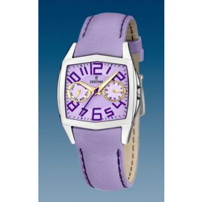 Festina Uhrenarmband F16263-4 Leder Lila + violett nähte