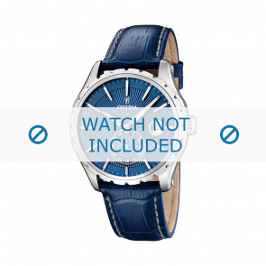 Festina Uhrenarmband F16486/6 Leder Blau 23mm + weisßen Nähten