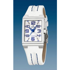 Uhrenarmband Festina F16187/2 / BC04560 Leder Weiss 14mm