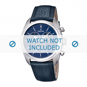 Uhrenarmband Festina F16777-3 / F16779-3 Leder Blau 24mm