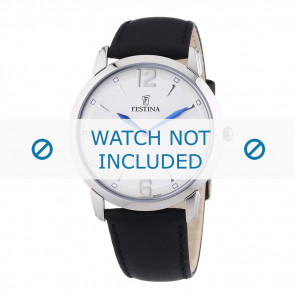 Festina Uhrenarmband F6813-3 / F6813-4 / F6813-6 Leder Schwarz 21mm + schwarzen nähte