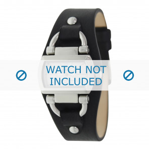 Uhrenarmband Fossil BQ1115 Leder Schwarz 10mm