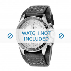 Uhrenarmband Fossil CH2598 Leder Schwarz 22mm