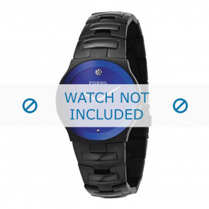 Fossil Uhrenarmband FS4281 Rostfreier Stahl Schwarz 22mm