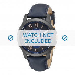 Uhrenarmband Fossil FS5061 Leder Blau 22mm