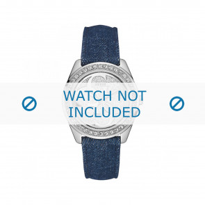 Guess Uhrenarmband W0627L1 Leder/Textil Blau 21mm + blauen nähte