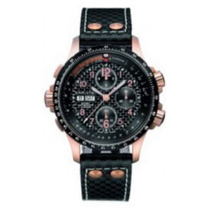 Uhrenarmband Hamilton H77696793 / H600.776.227 / XL Leder Schwarz 22mm