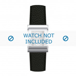 Hugo Boss Uhrenarmband HB-10-1-14-2023 / 1512037 / 659302037 Leder Schwarz + schwarzen nähte