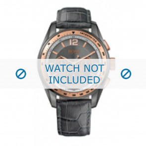 Hugo Boss Uhrenarmband 1512517 / HB-107-1-20-2242 / HB659302239 Leder Grau 22mm + grauen nähte