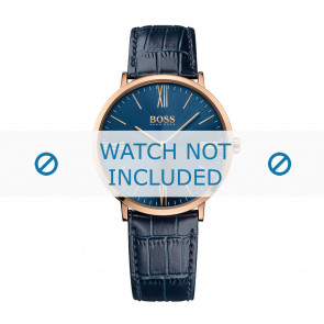 Uhrenarmband Hugo Boss HB-286-1-34-2894 / HB1513371 Kroko leder Blau 20mm