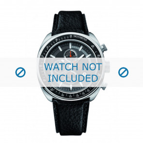 Hugo Boss Uhrenarmband HB-69-1-14-2146 / HO1512377 Leder Schwarz + schwarzen nähte