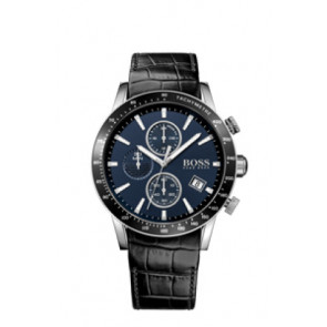 Uhrenarmband Hugo Boss HB-284-1-27-2912 / HB659302754 Leder Schwarz 22mm