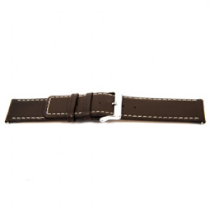 Echt Leder Uhrenarmband braun mit weißer Naht 32mm EX-J43