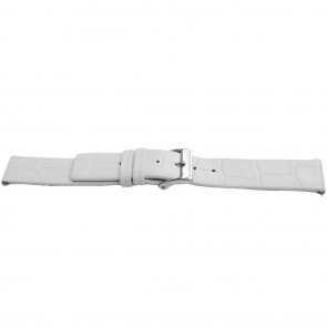 Uhrenarmband Universal J520 Leder Weiss 26mm