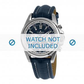 Jacques Lemans Uhrenarmband 1-1117.1VN Leder Blau + weiße nähte