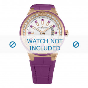 Jacques Lemans Uhrenarmband 1-1776H Leder Lila + violett nähte