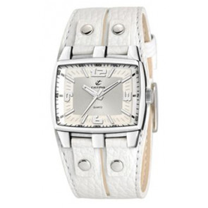 Calypso Uhrenarmband K5169-1 Leder Weiss + weiße nähte