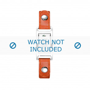 Lacoste Uhrenarmband 2000385 / LC-05-3-14-0009 Leder Orange 12mm + weiße nähte